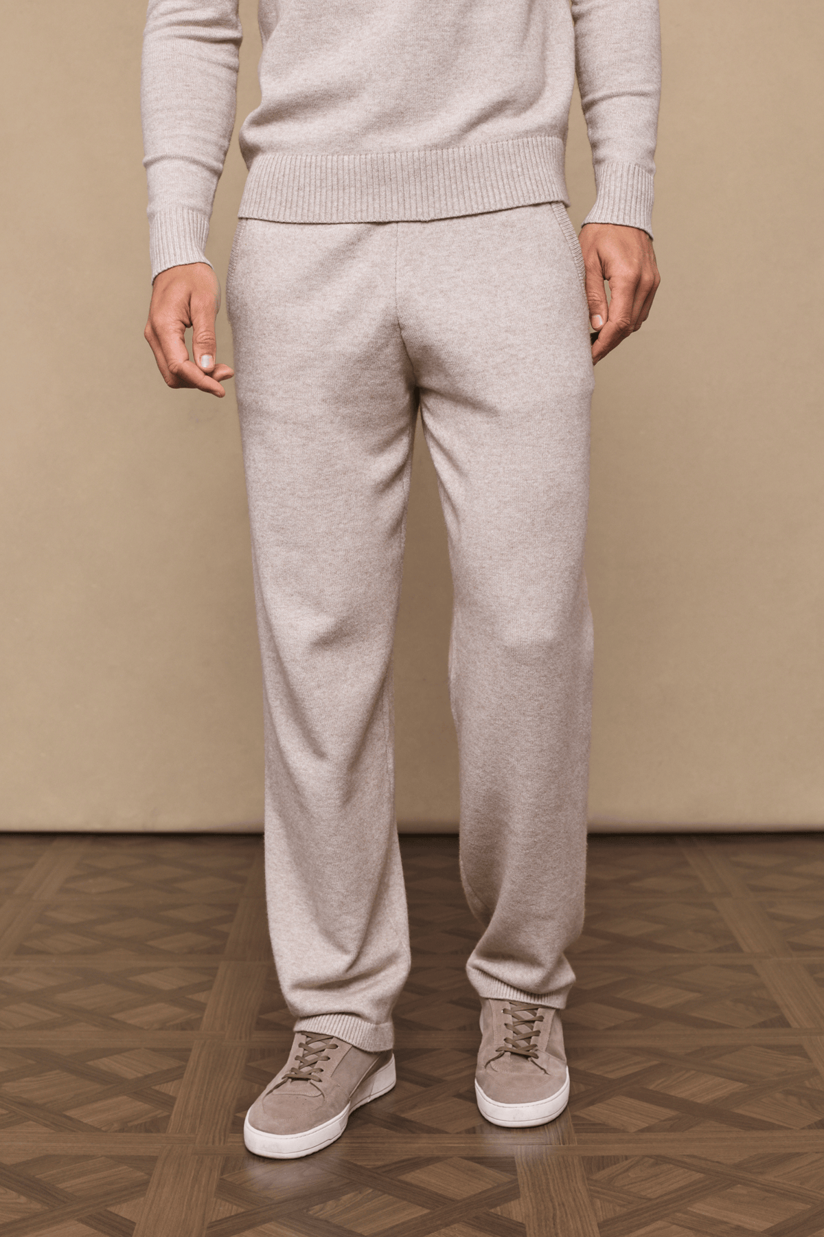 Rowan gebreide broek - Havermoutkleur