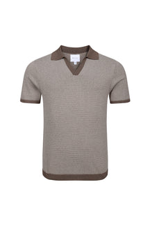 Antonio Polo met contrasterende bies en strepen van linnen - Bruin/Beige