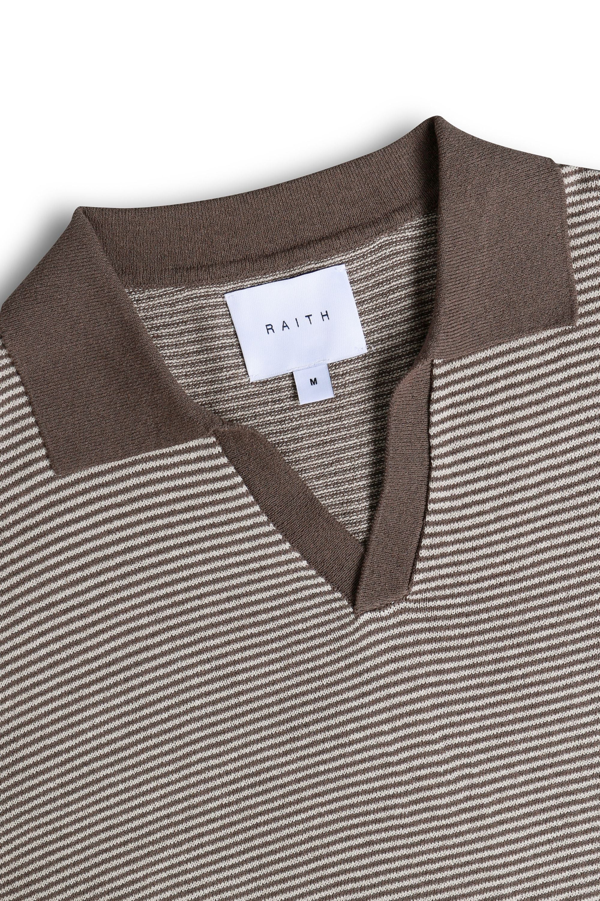 Antonio Polo met contrasterende bies en strepen van linnen - Bruin/Beige