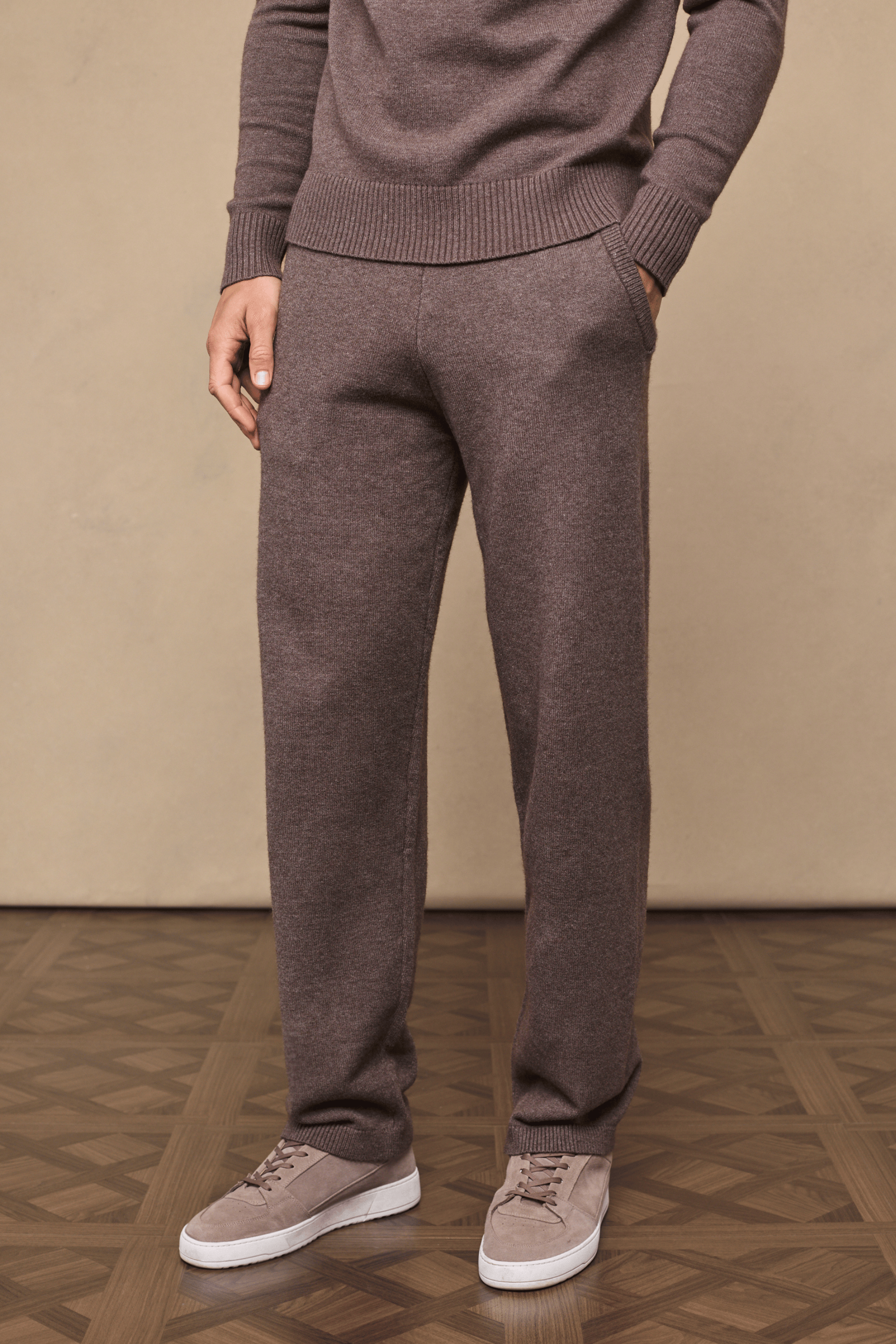 Rowan gebreide broek - Bruin gemêleerd