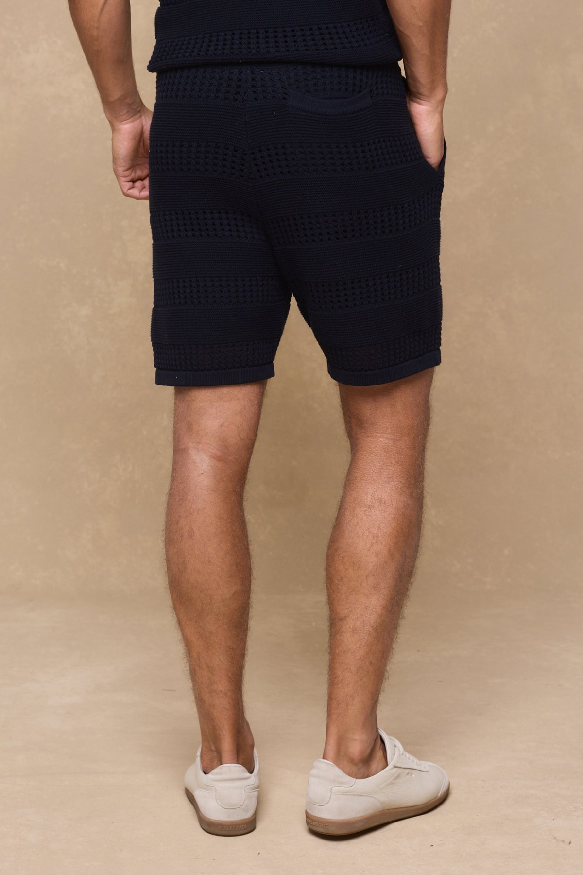 Frattina gehaakte korte broek - Marineblauw