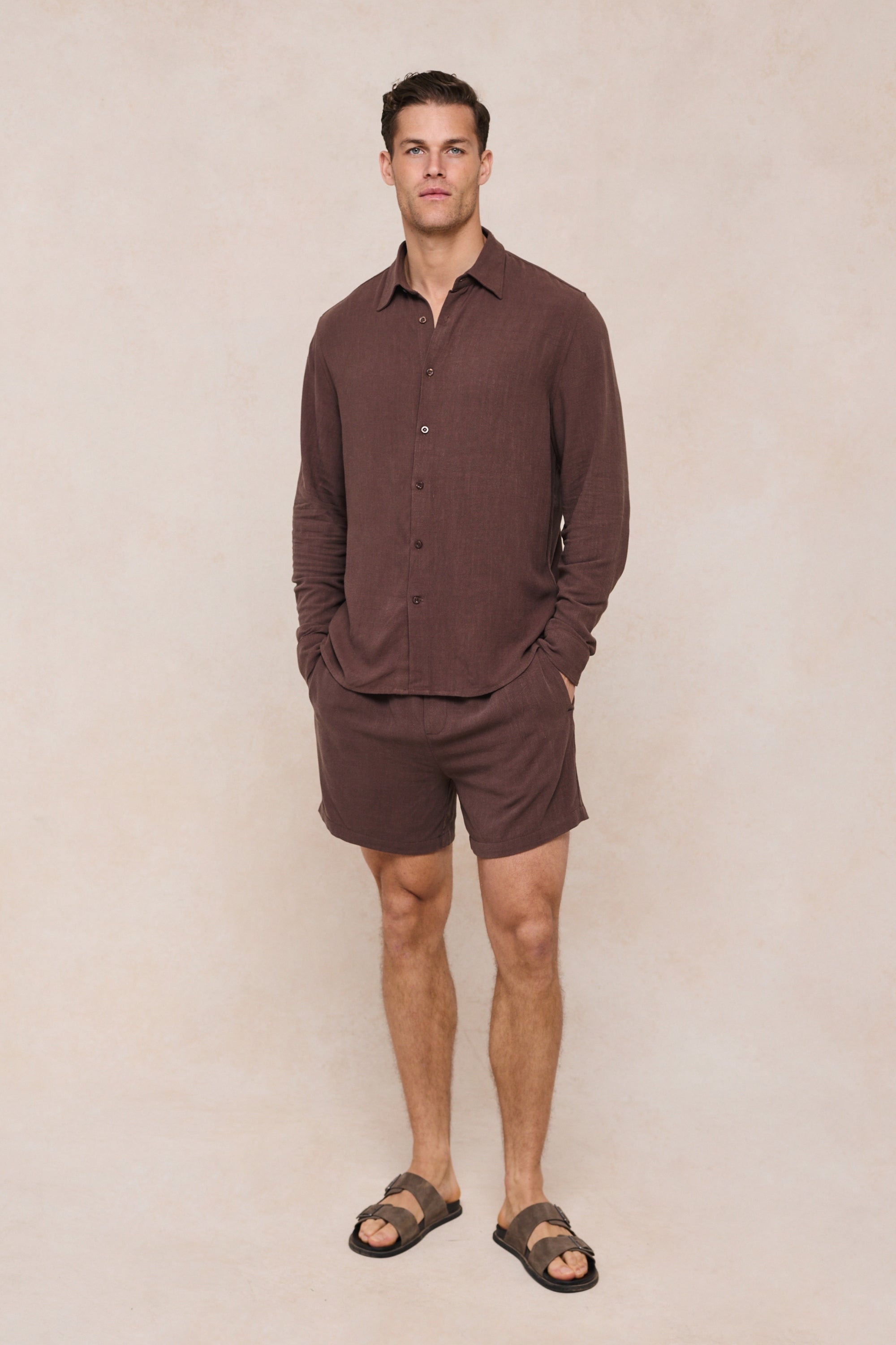 Cami Linen Short - Brown