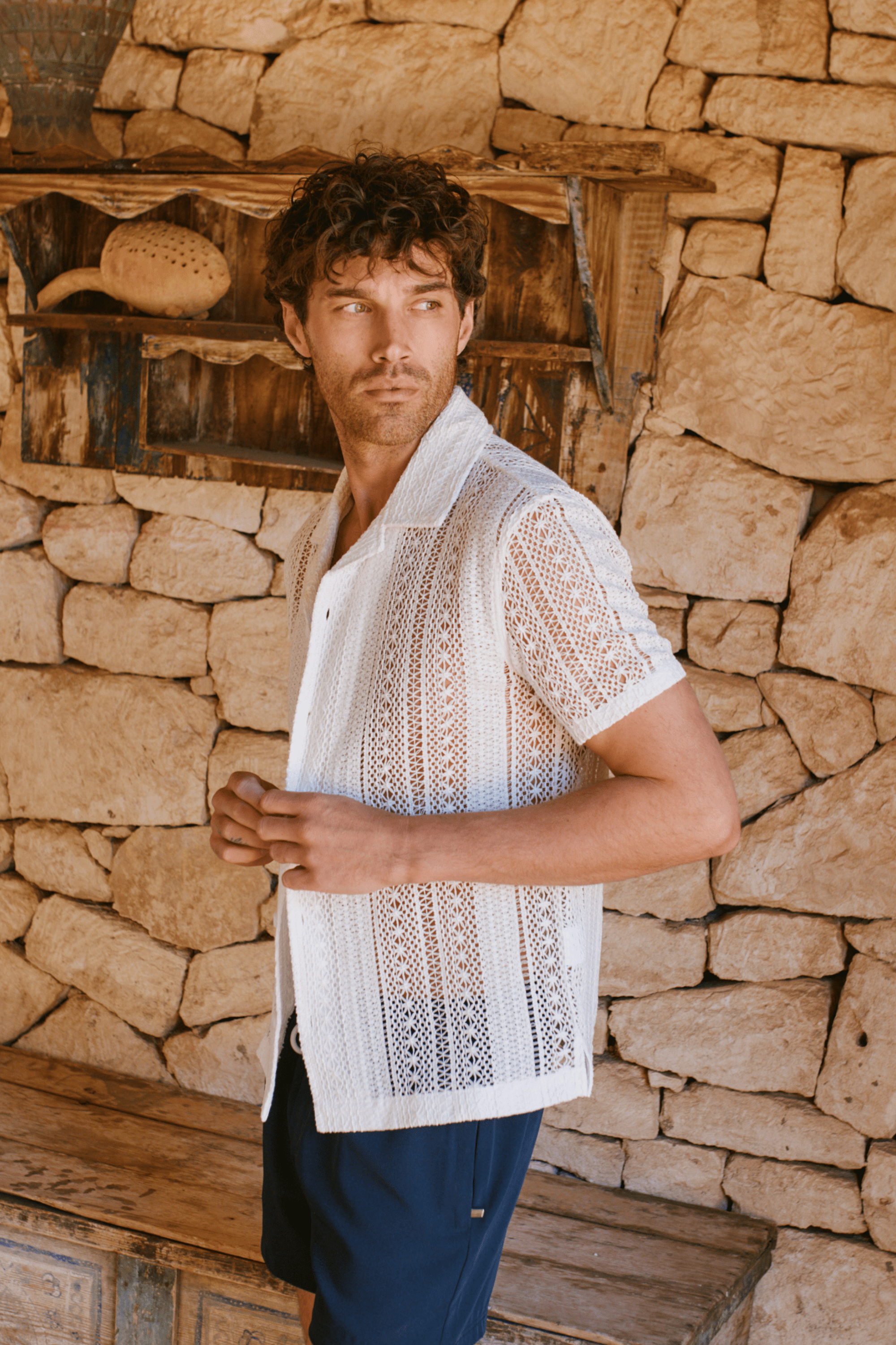 Solle Crochet Shirt - Ecru