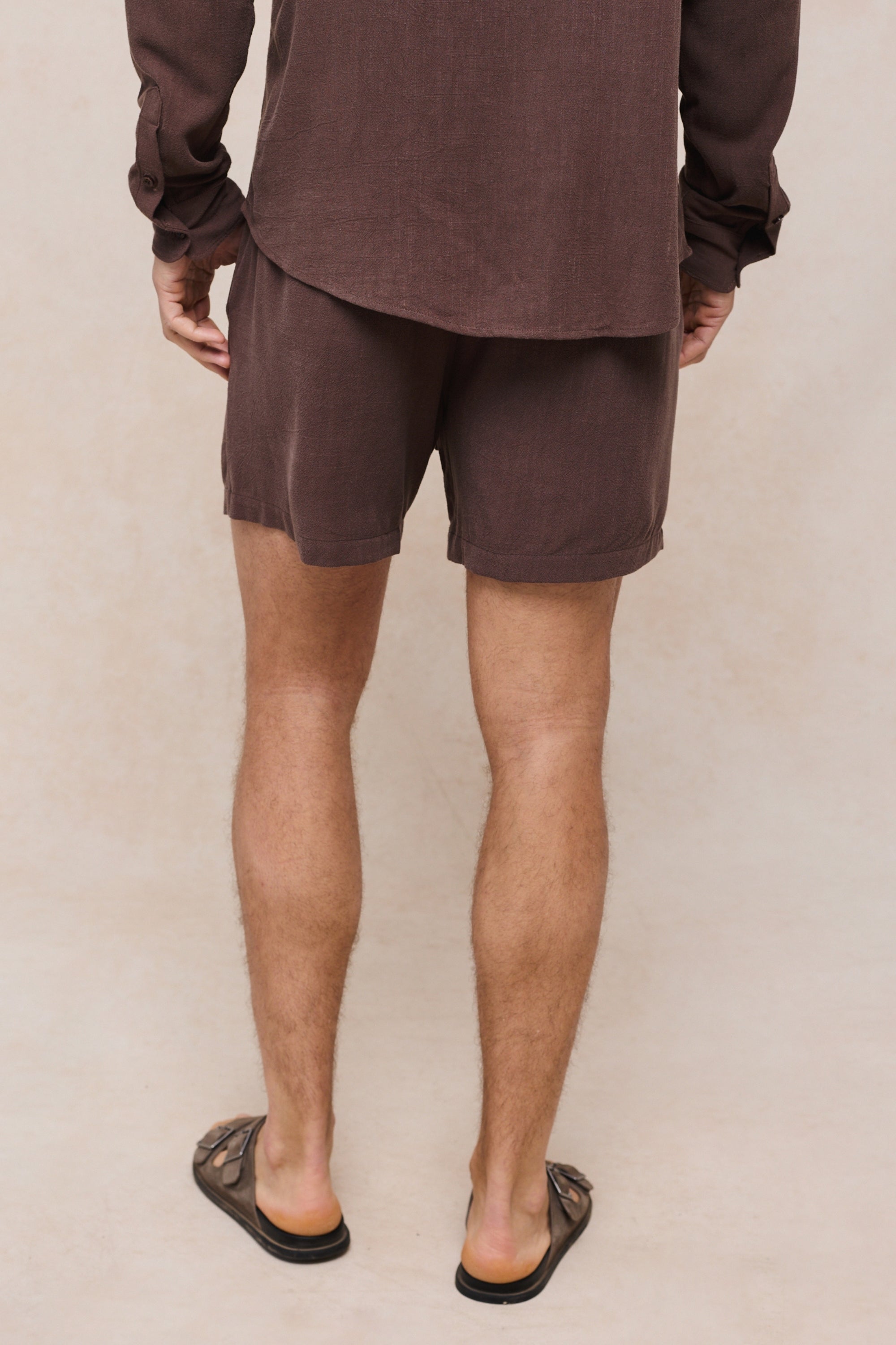 Cami linnen short - bruin