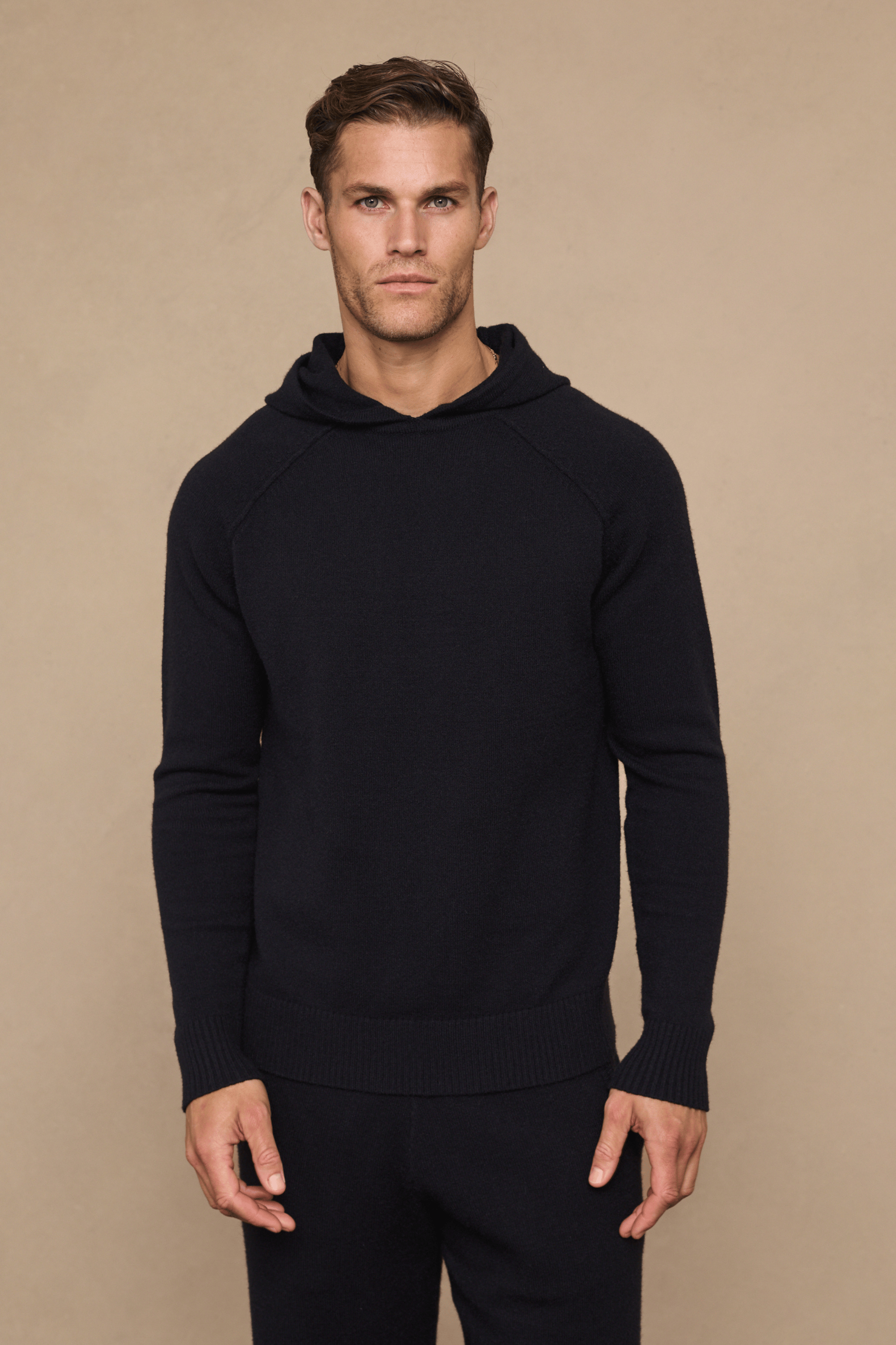 Rowan gebreide hoodie - zwart