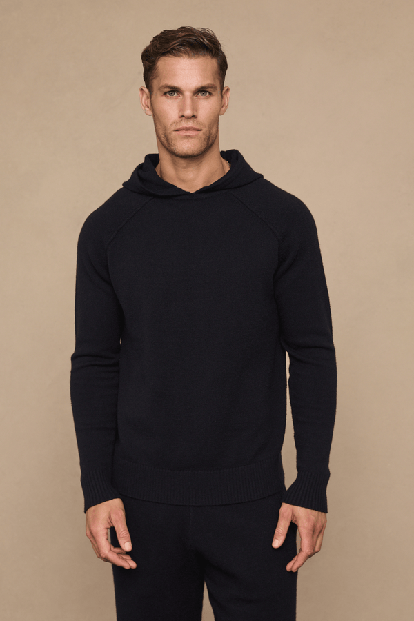 Rowan gebreide hoodie - zwart