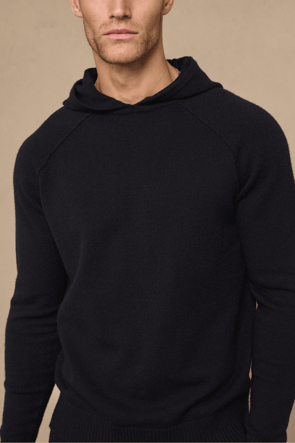 Rowan gebreide hoodie - zwart