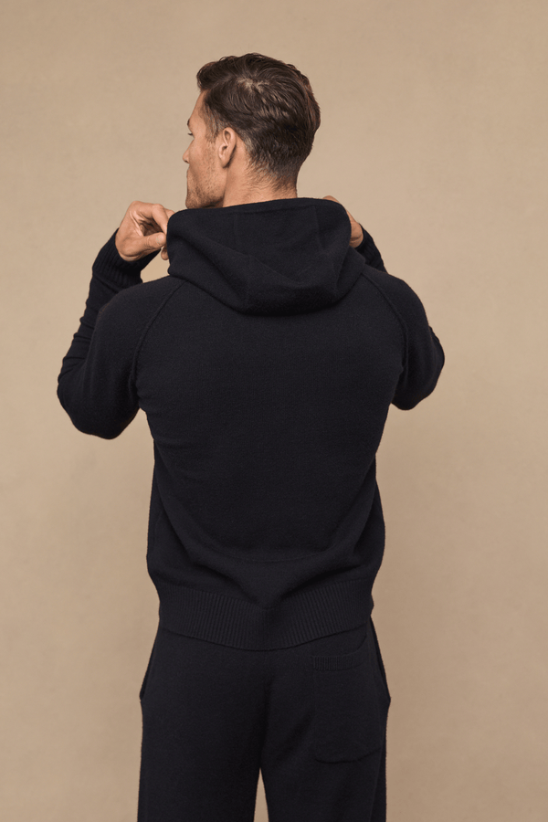 Rowan gebreide hoodie - zwart