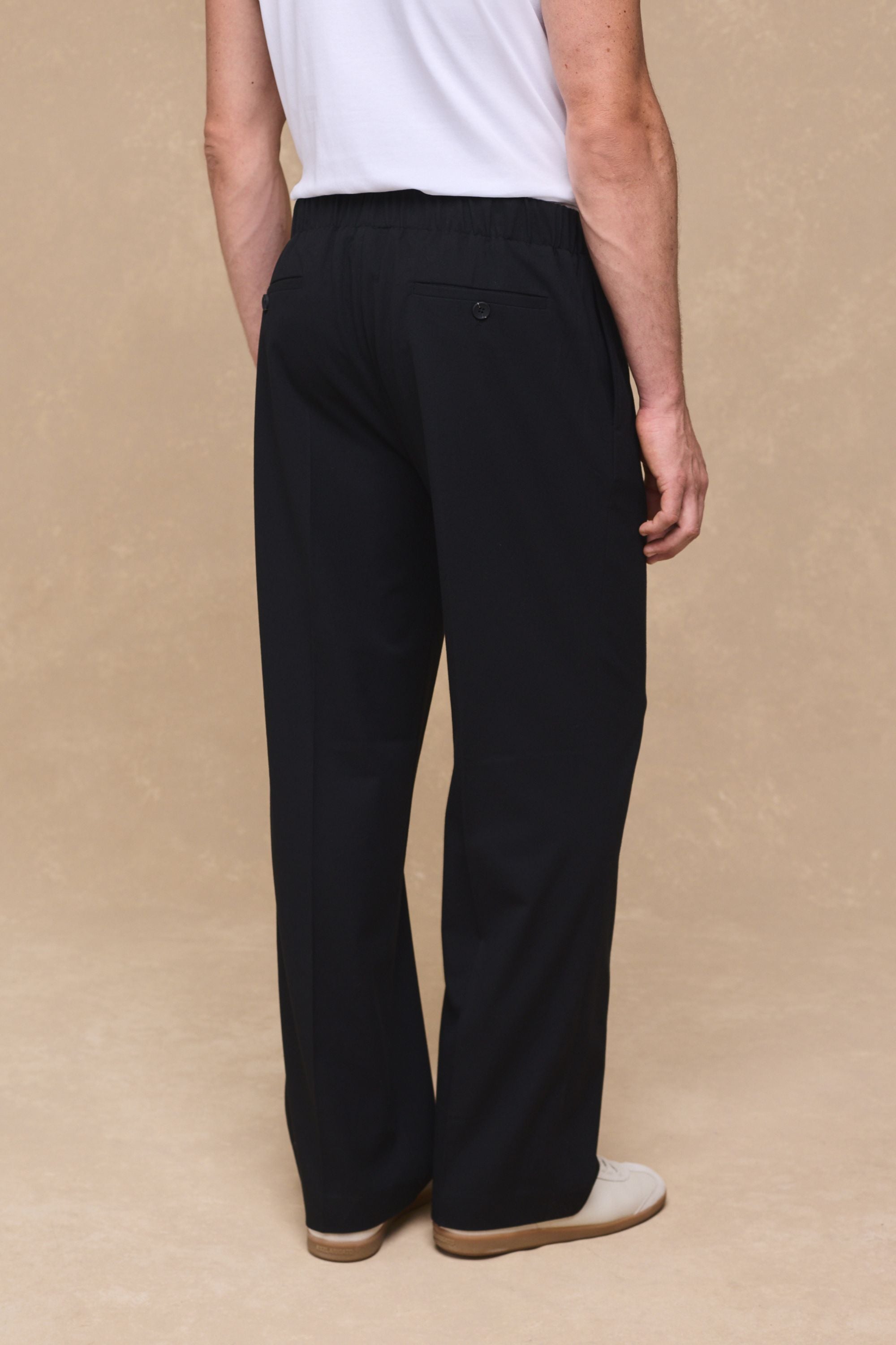 Johan Elasticated Waist Relaxed Fit Trouser - Black