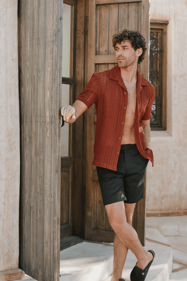 Solle gehaakt shirt - Roestbruin