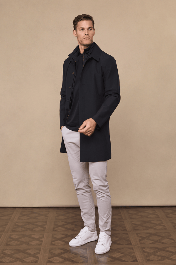 Portico trenchcoat met afneembaar inzetstuk - zwart