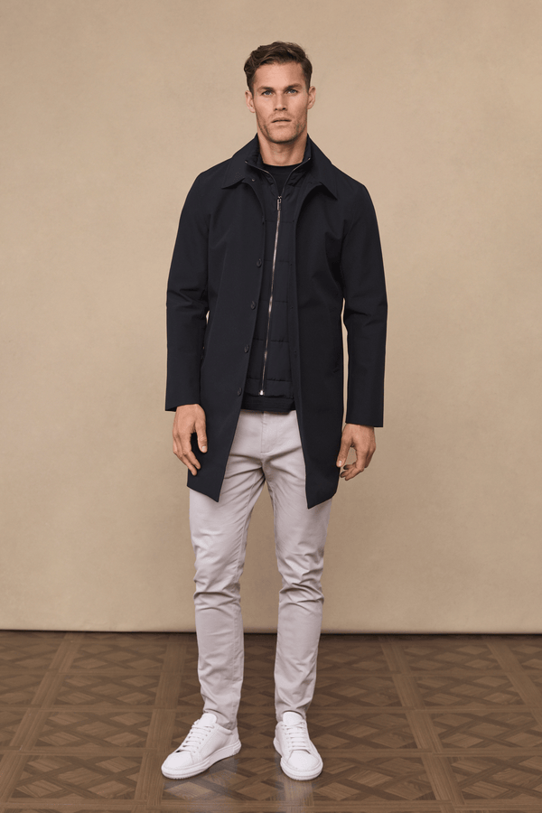 Portico trenchcoat met afneembaar inzetstuk - zwart