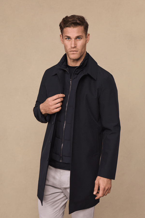 Portico trenchcoat met afneembaar inzetstuk - zwart