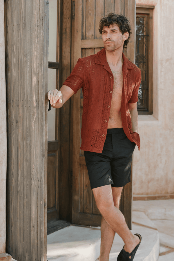 Solle gehaakt shirt - Roestbruin