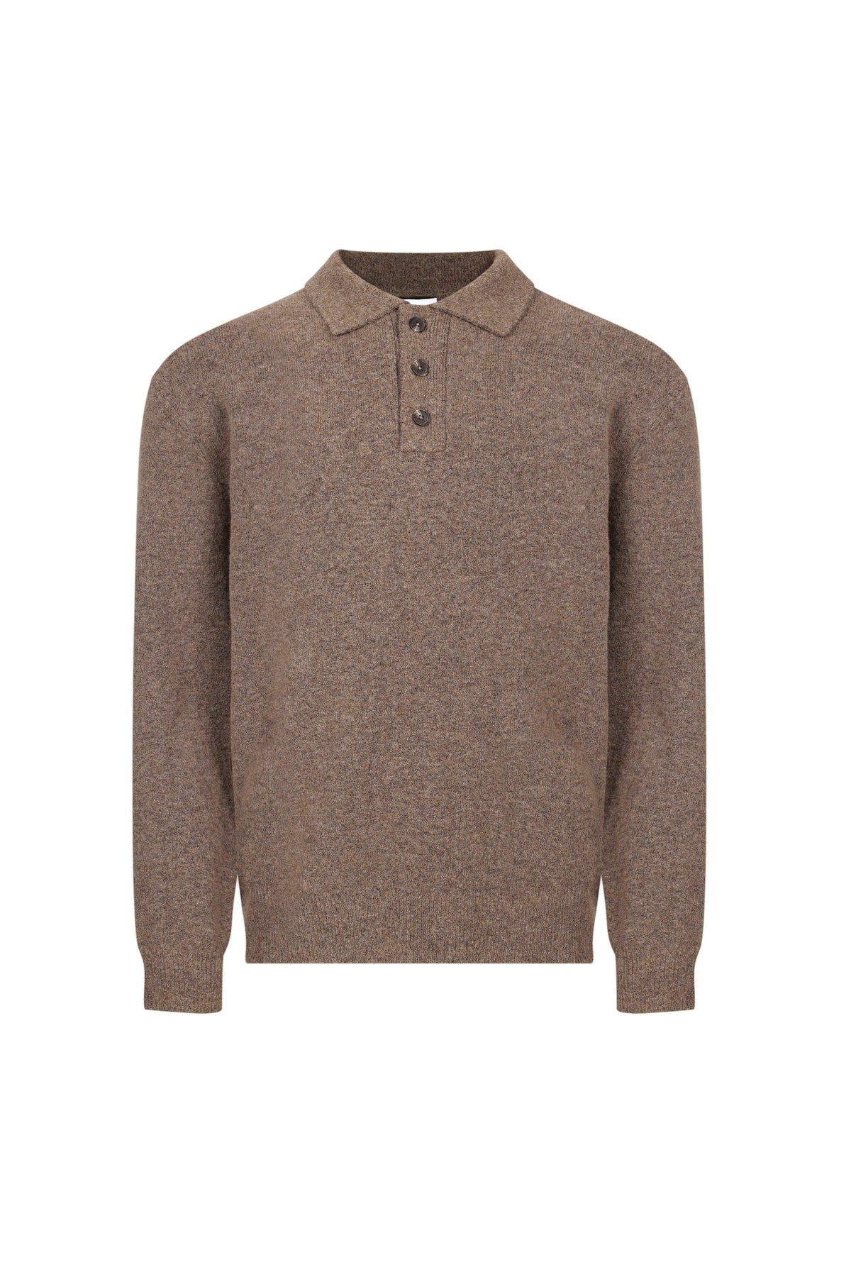 Otto Long Sleeve Polo - Brown Marl