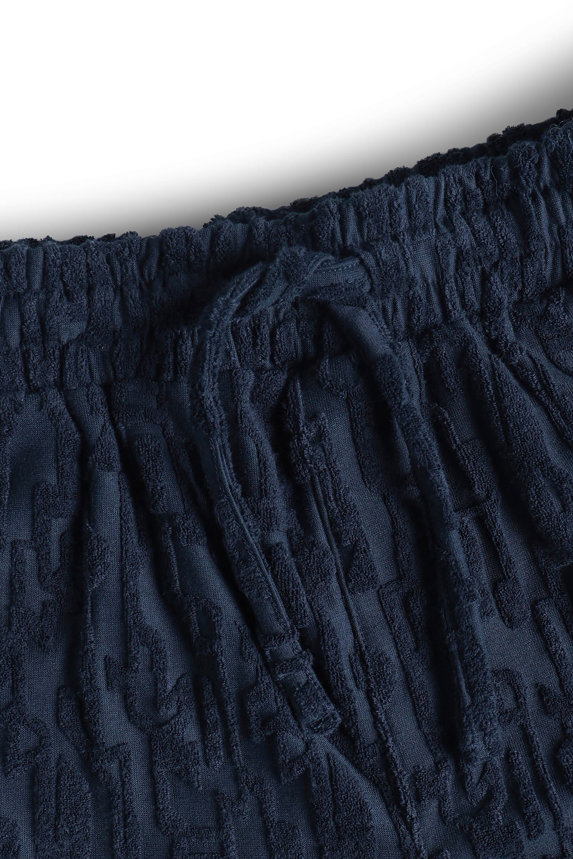 Fausto korte broek met fluweelachtige badstof - marineblauw