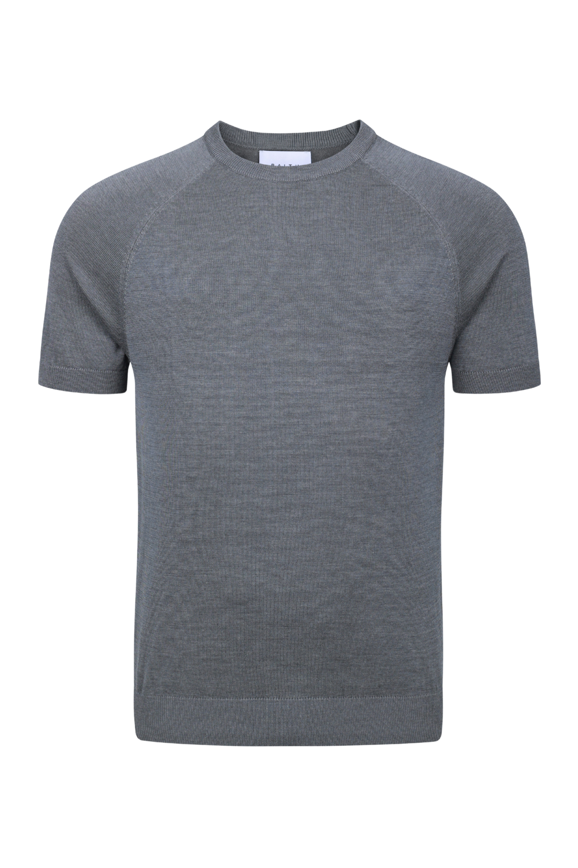 Riera gebreid T-shirt met ronde hals - grijs gemêleerd