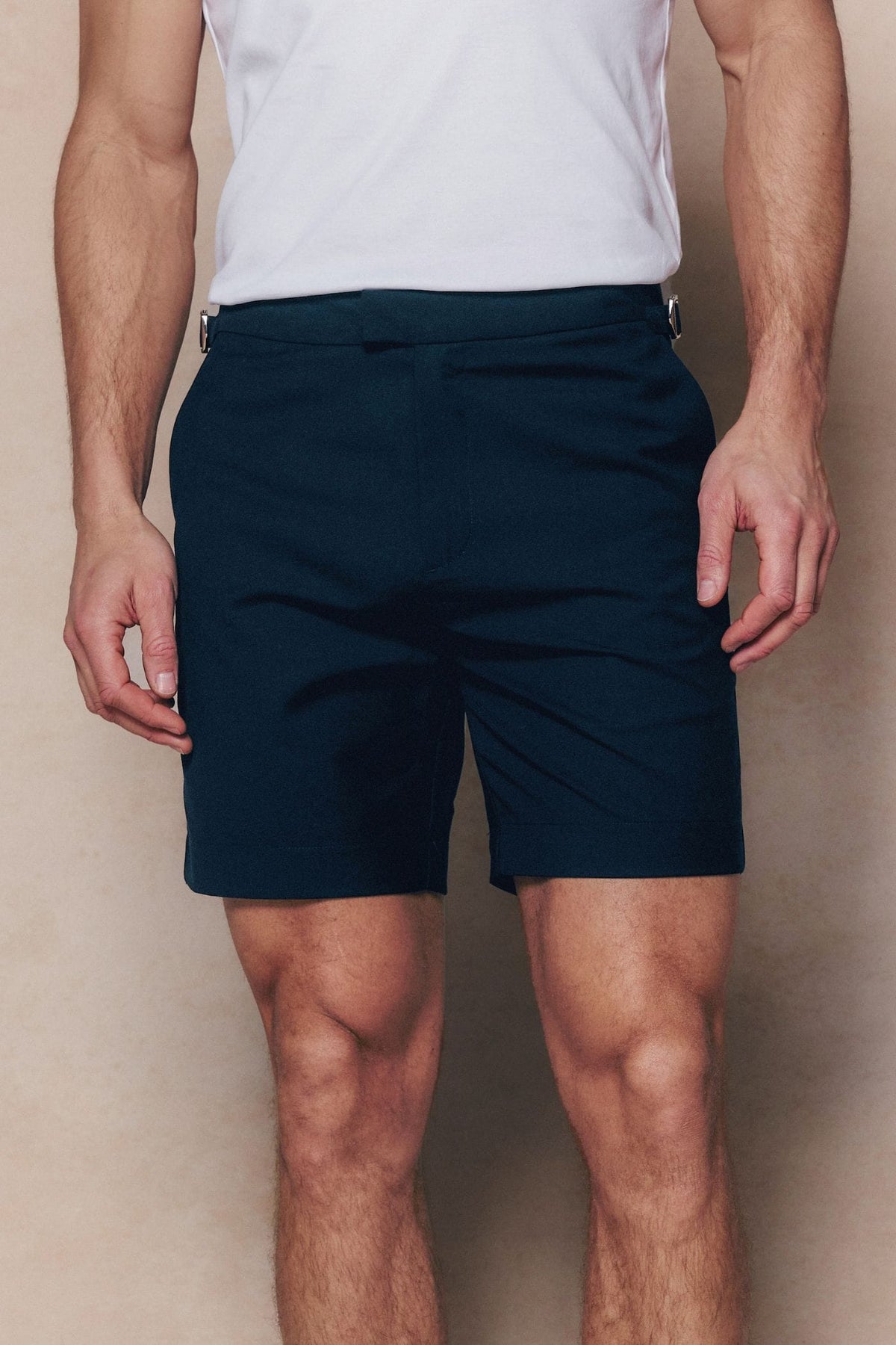 Jasper getailleerde korte broek - Marineblauw