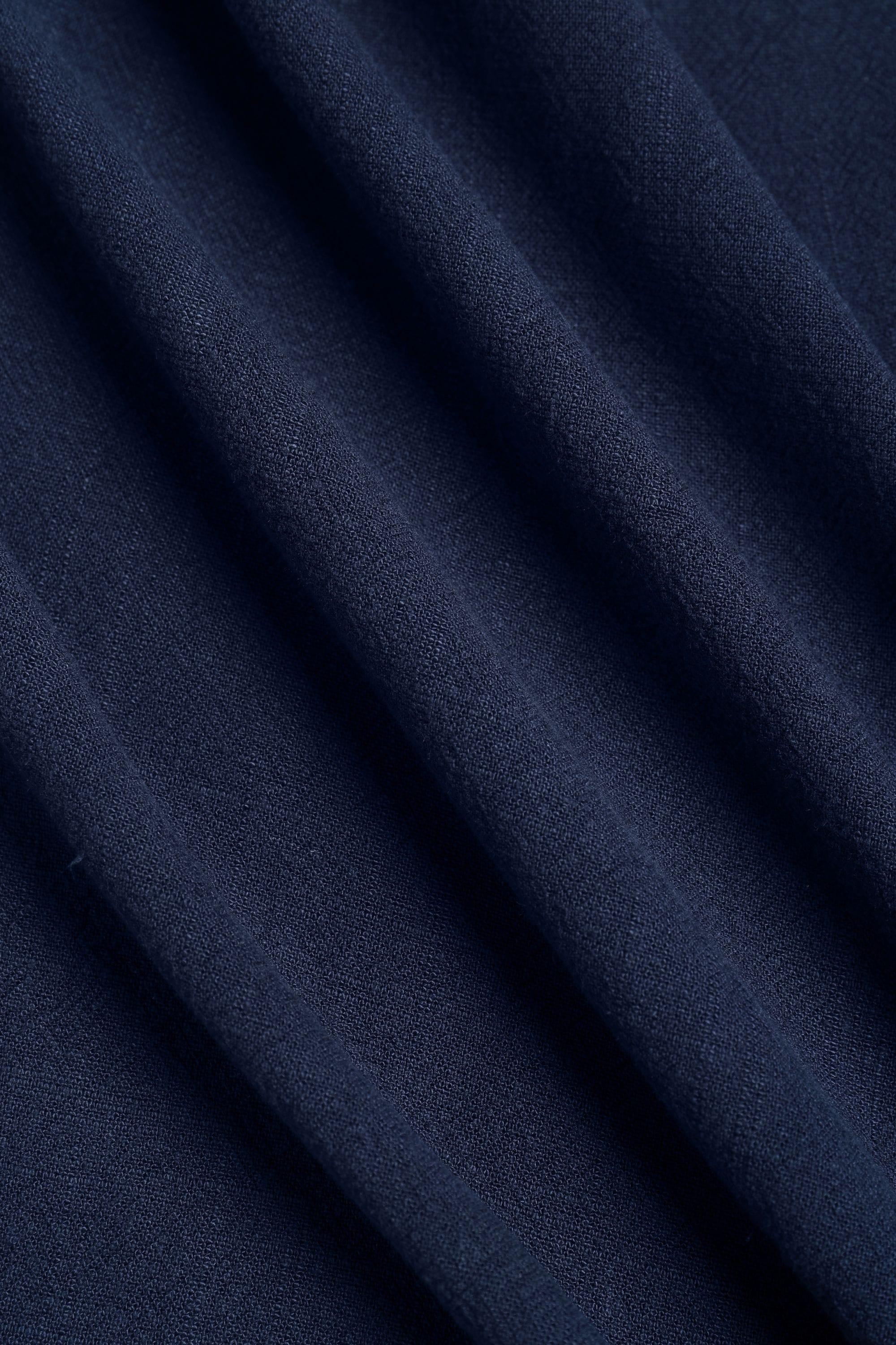 Cami linnen overhemd met klassieke kraag - marineblauw