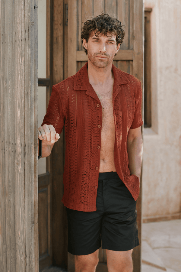 Solle gehaakt shirt - Roestbruin