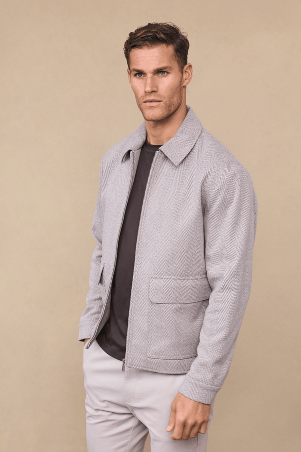 Nero Herringbone Patch Pocket Jacket - Neutral