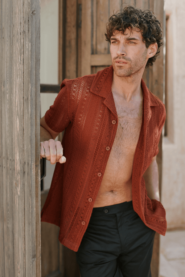 Solle gehaakt shirt - Roestbruin