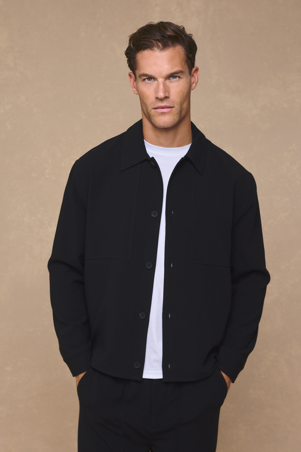 Julien Relaxed Panelled Jacket - Zwart