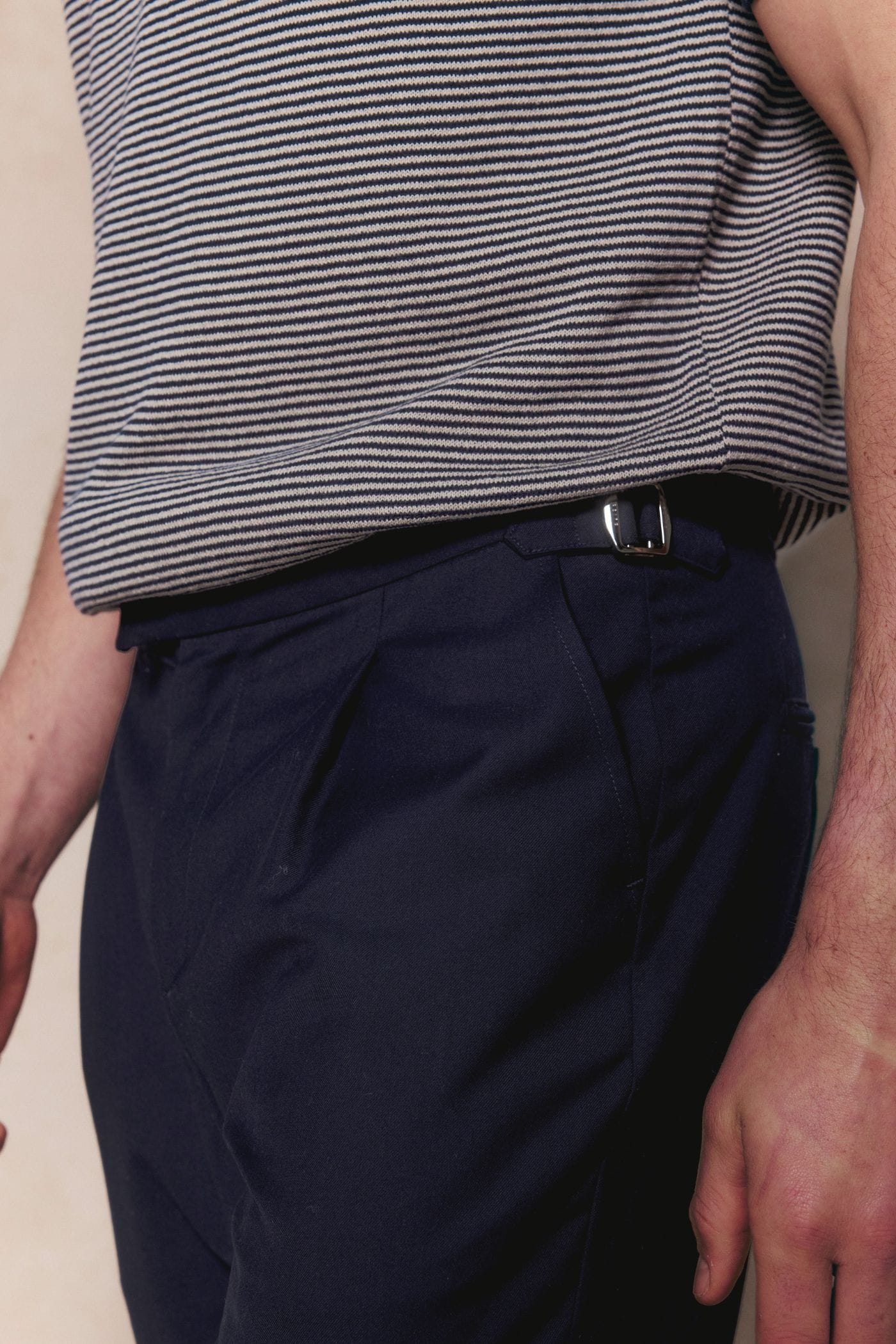 Jasper getailleerde broek - marineblauw