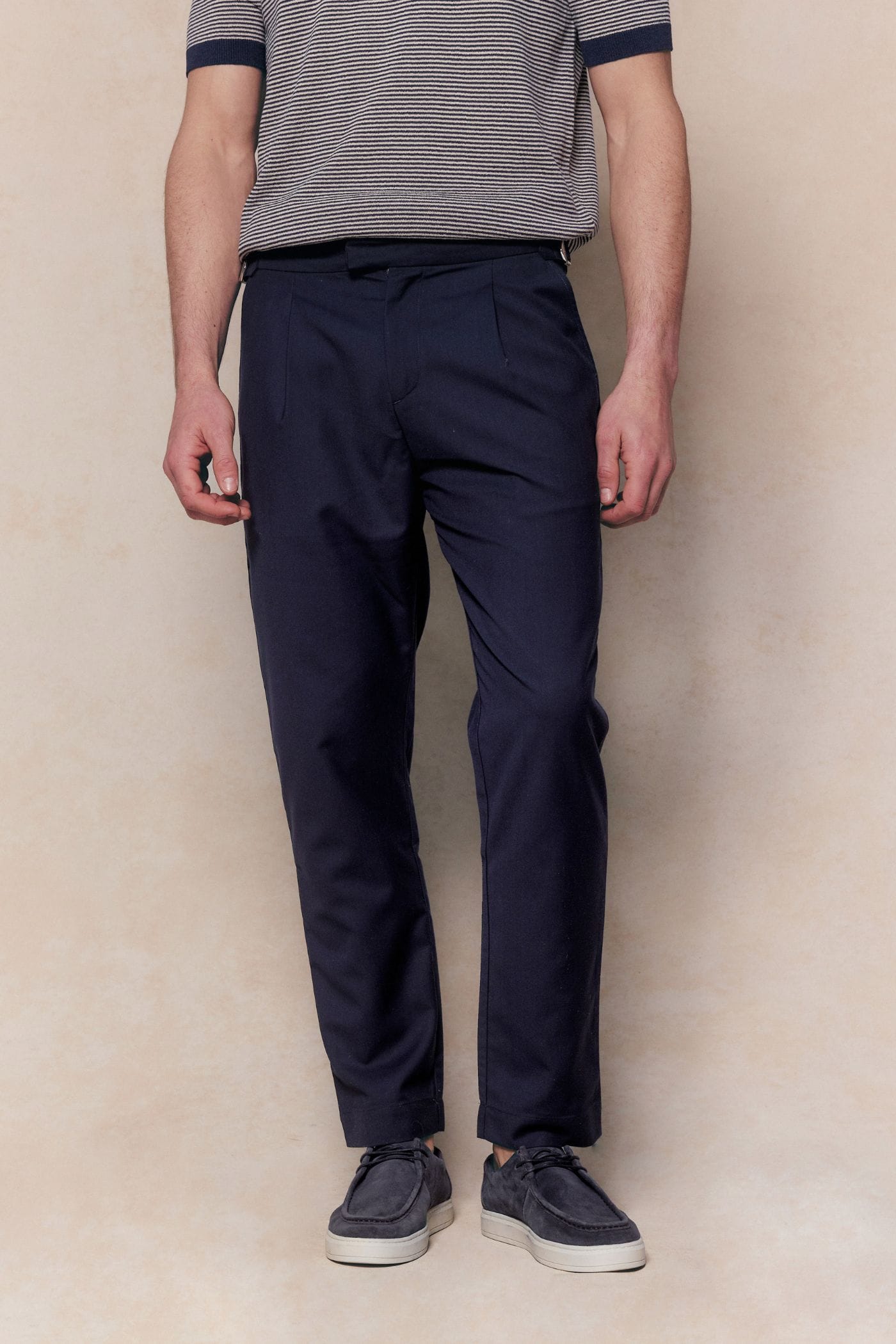 Jasper getailleerde broek - marineblauw