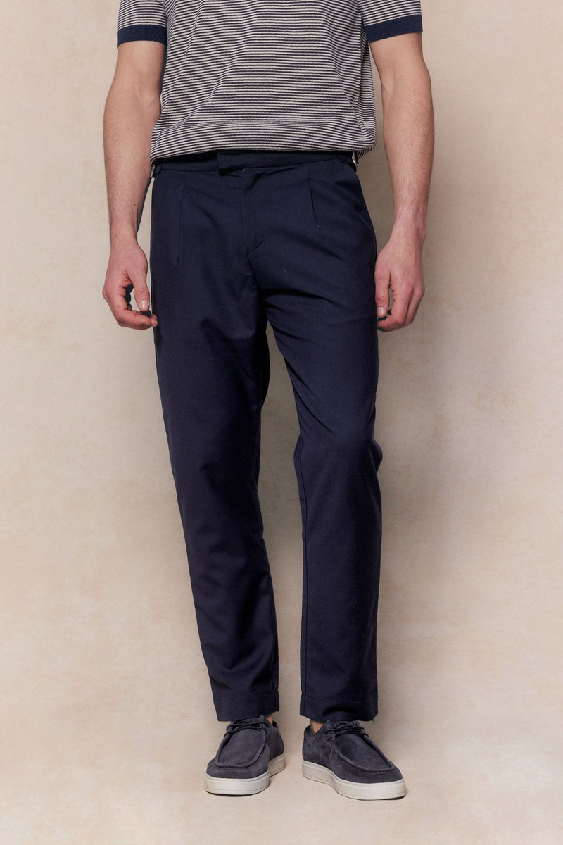 Jasper getailleerde broek - marineblauw