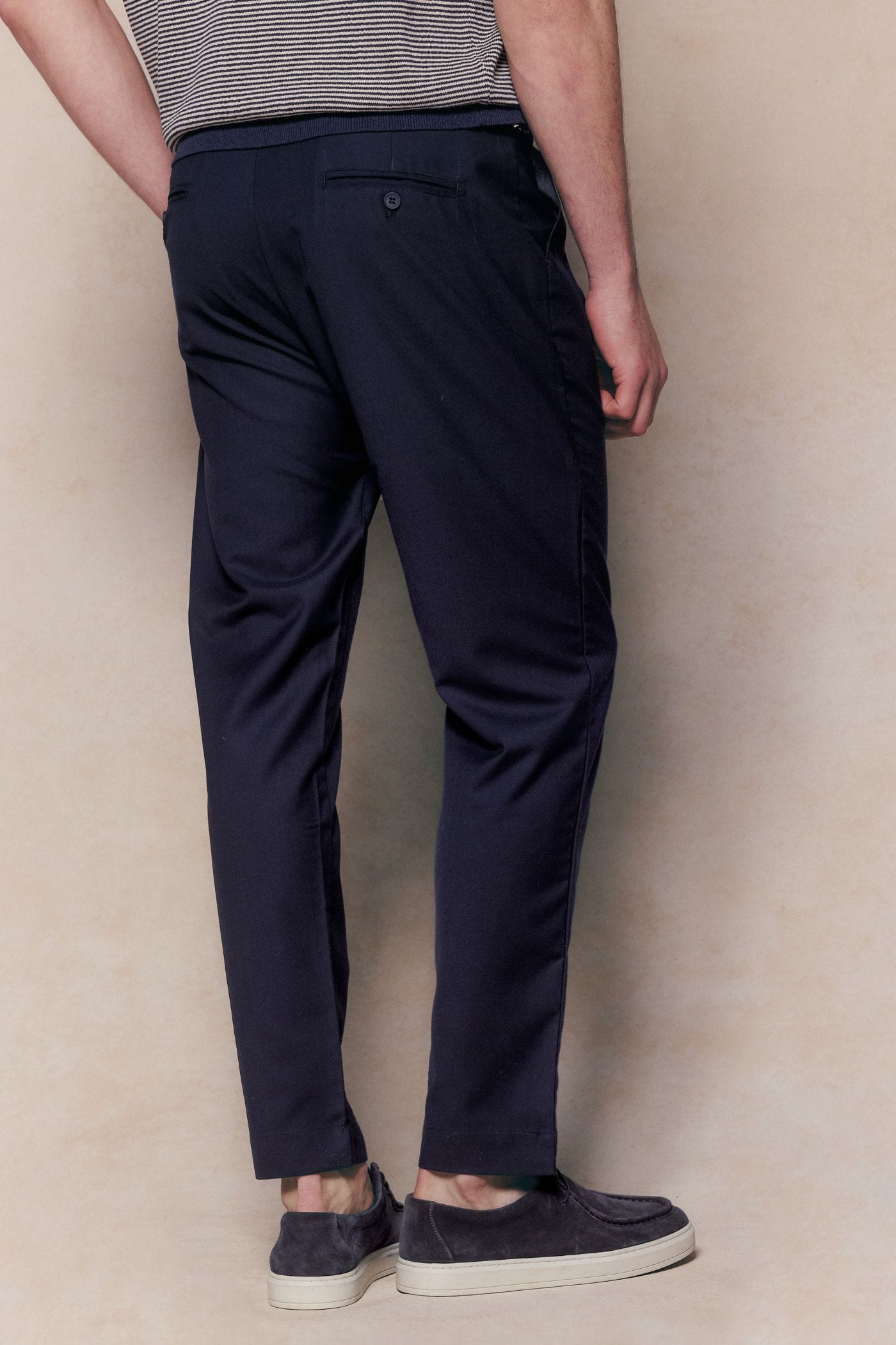 Jasper getailleerde broek - marineblauw