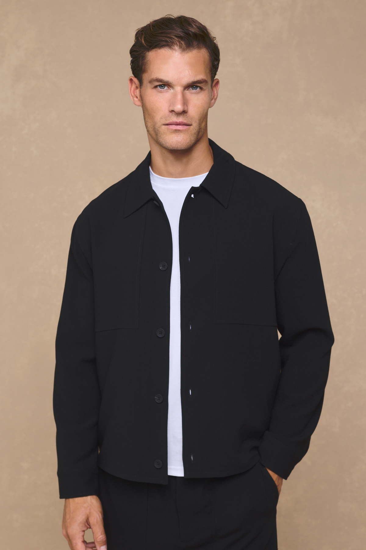 Julien Relaxed Panelled Jacket - Zwart