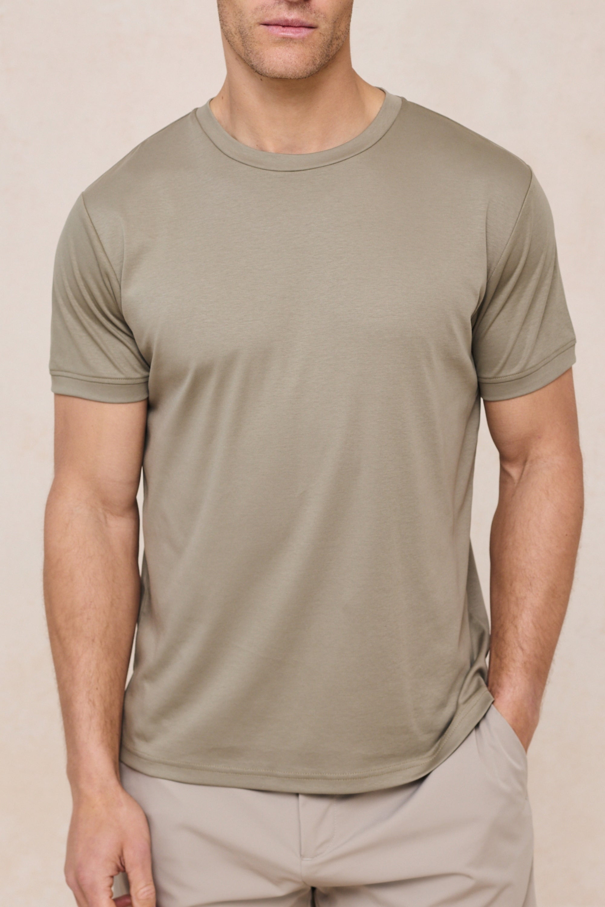 Luxe Mercerised T-Shirt - Dark Sage