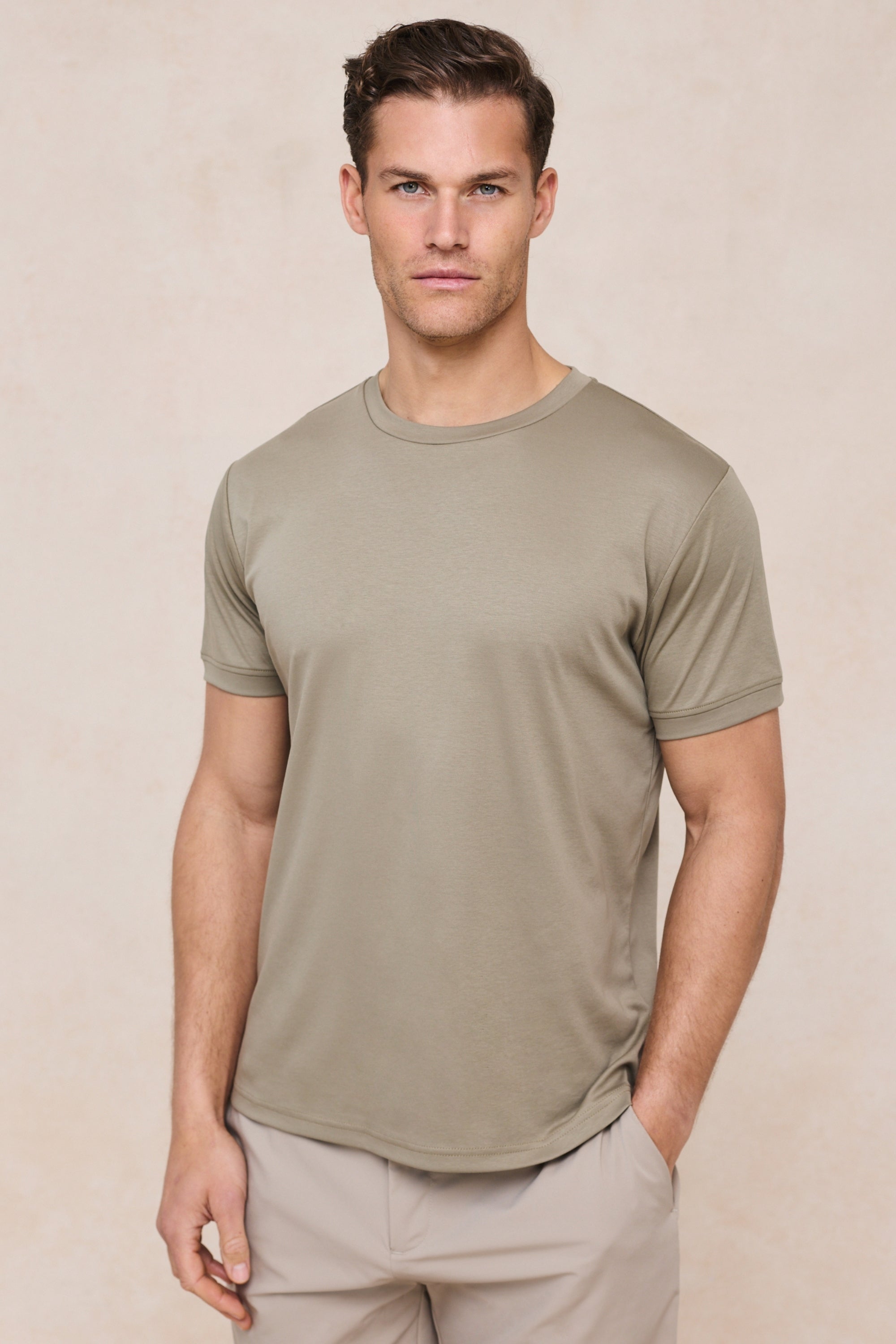 Luxe Mercerised T-Shirt - Dark Sage
