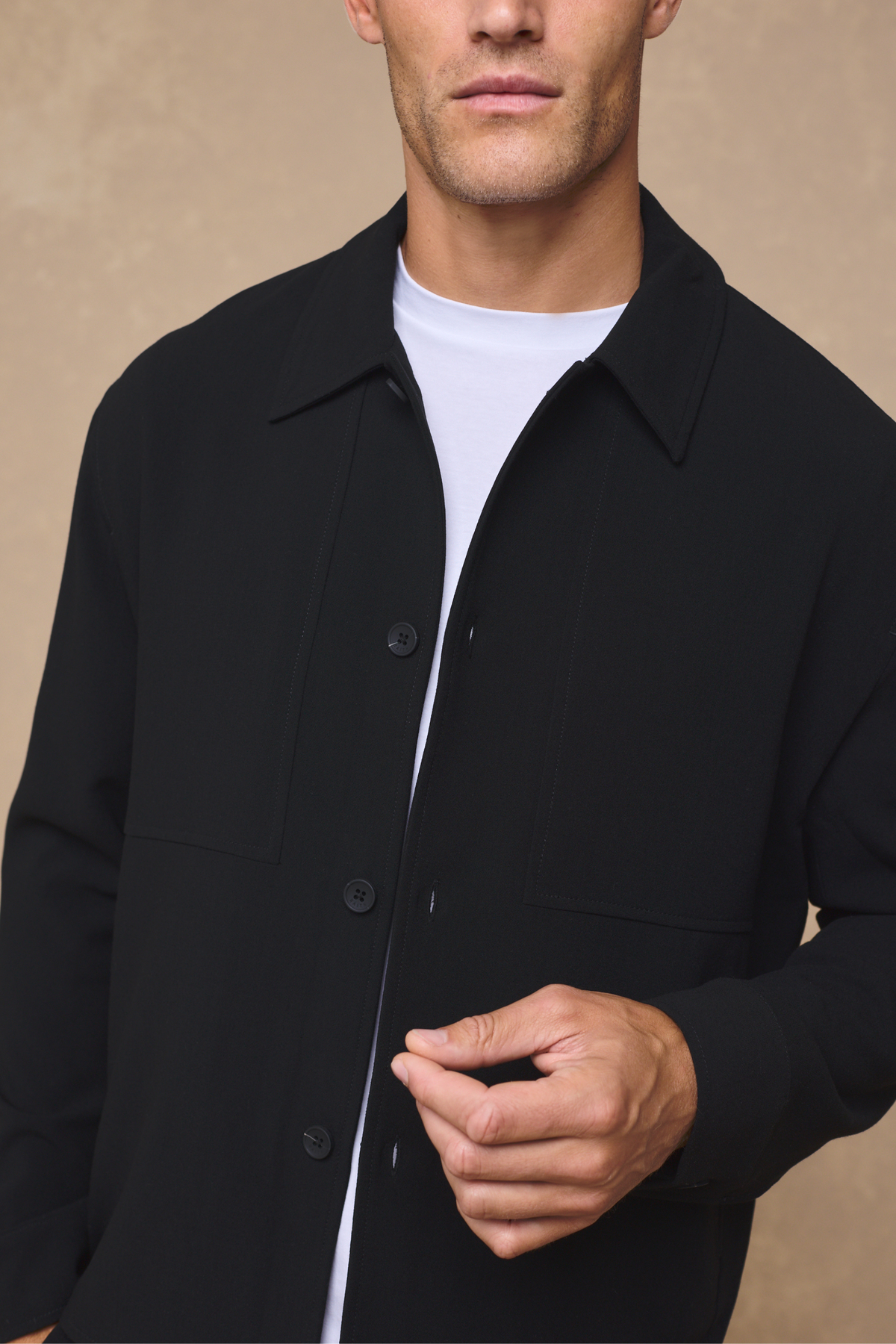 Julien Relaxed Panelled Jacket - Zwart