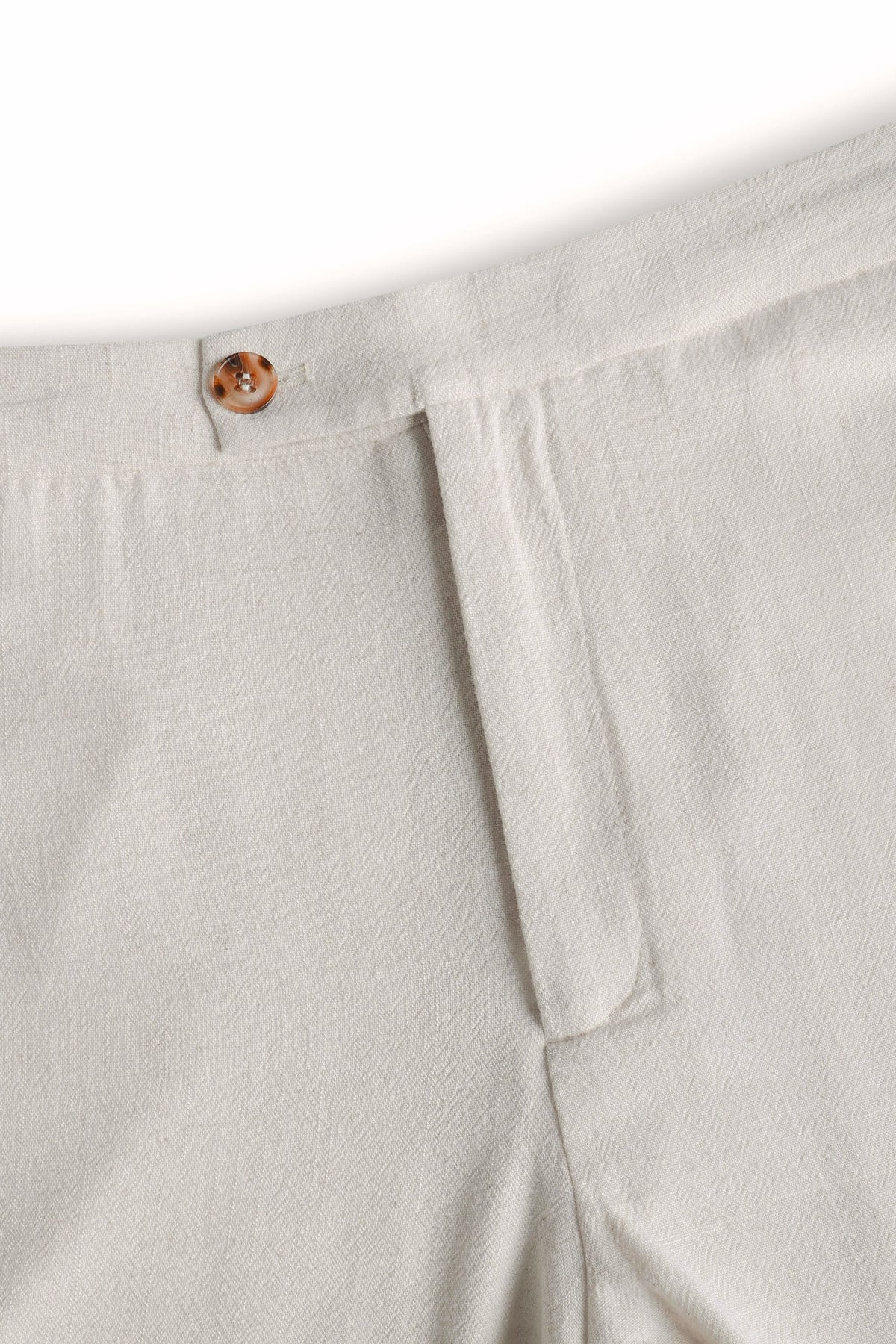 Cami linnen broek met rechte pijpen - Havermoutkleur