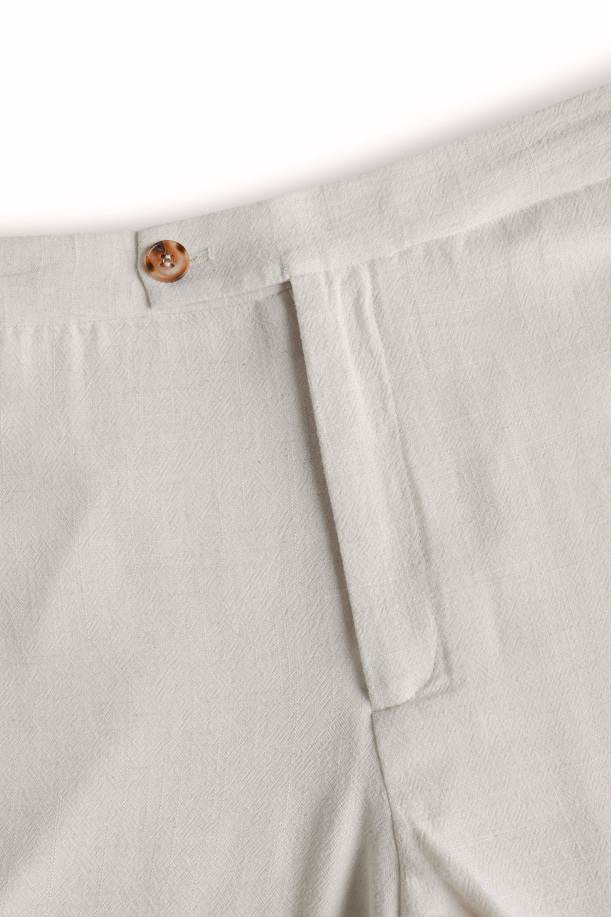 Cami linnen broek met rechte pijpen - Havermoutkleur