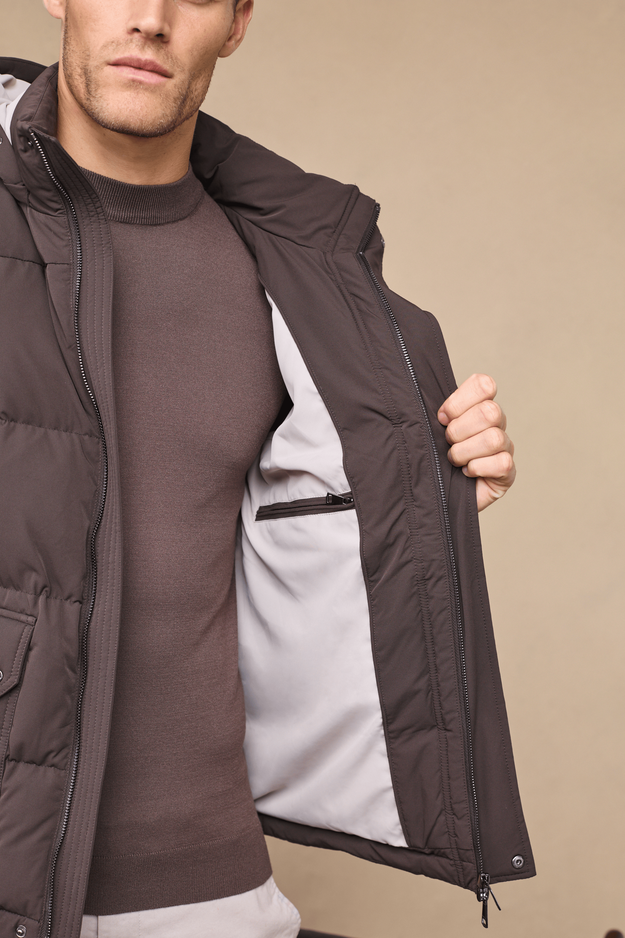 Everetto Donsgevoerde Pufferjas - Bruin