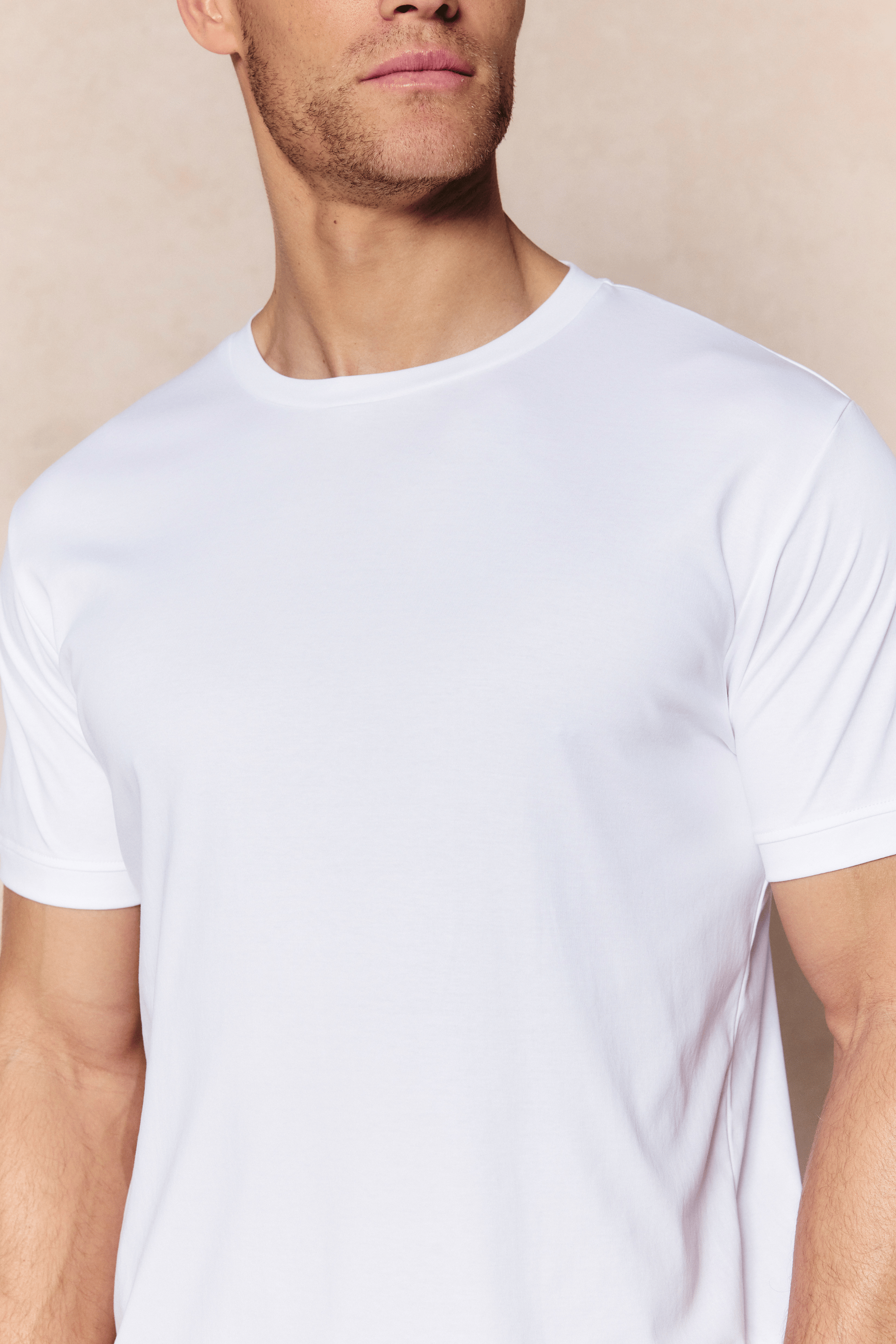 Luxe gemerceriseerd T-shirt - Wit