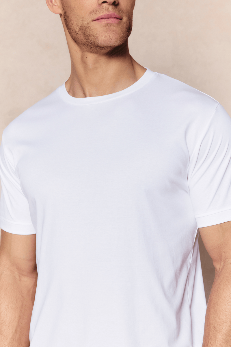 Luxe gemerceriseerd T-shirt - Wit