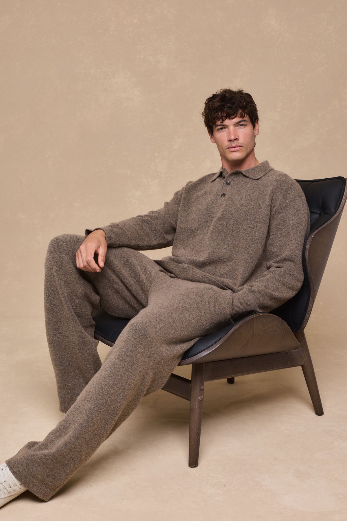 Otto Knitted Trousers - Brown Marl