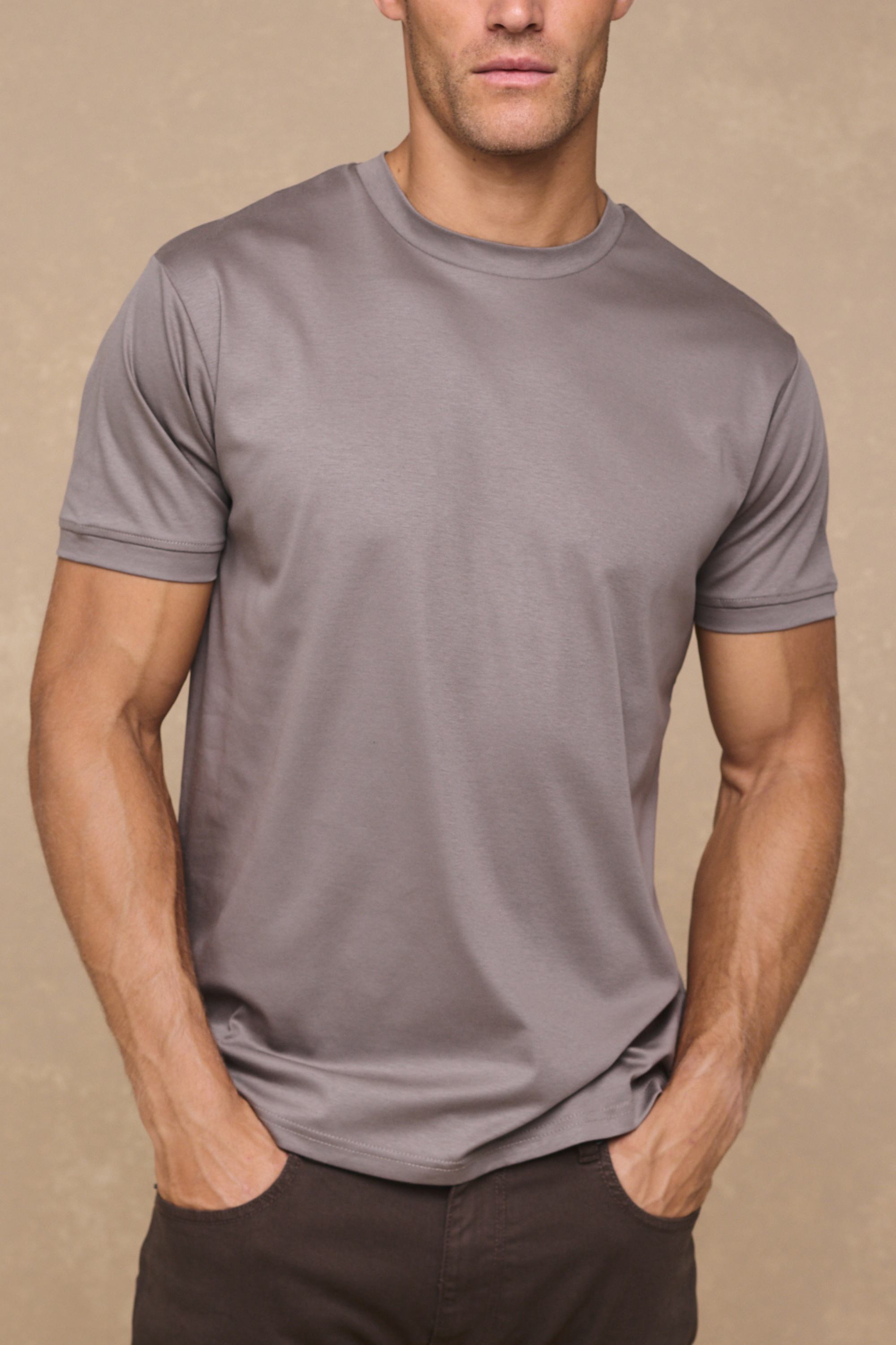 Luxe gemerceriseerd T-shirt - Paddestoel
