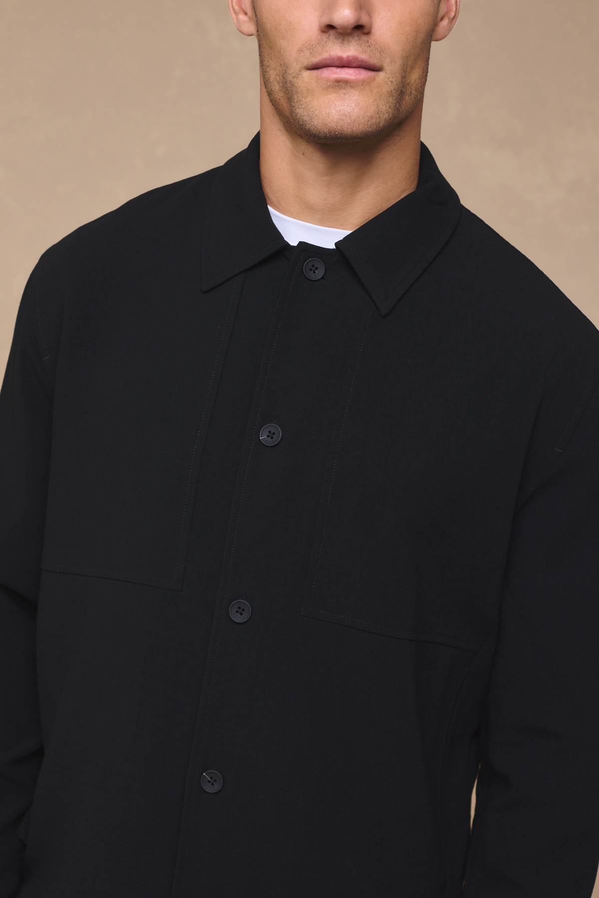 Julien Relaxed Panelled Jacket - Zwart