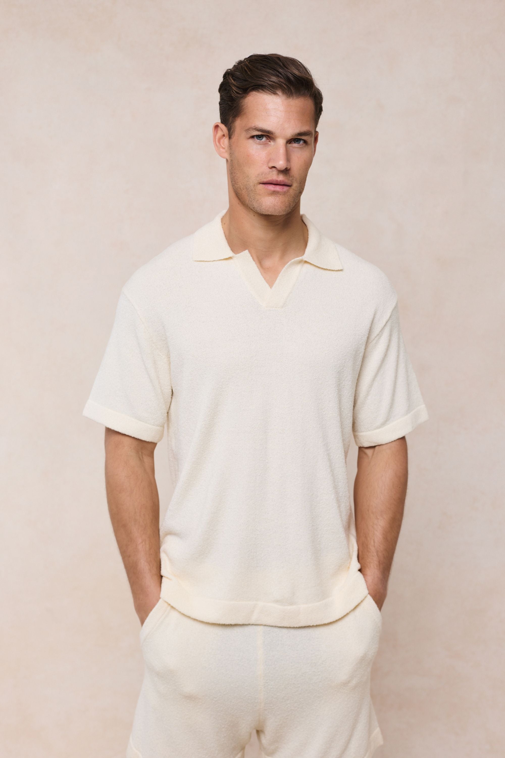 Miguel Boucle Polo Shirt - Ecru