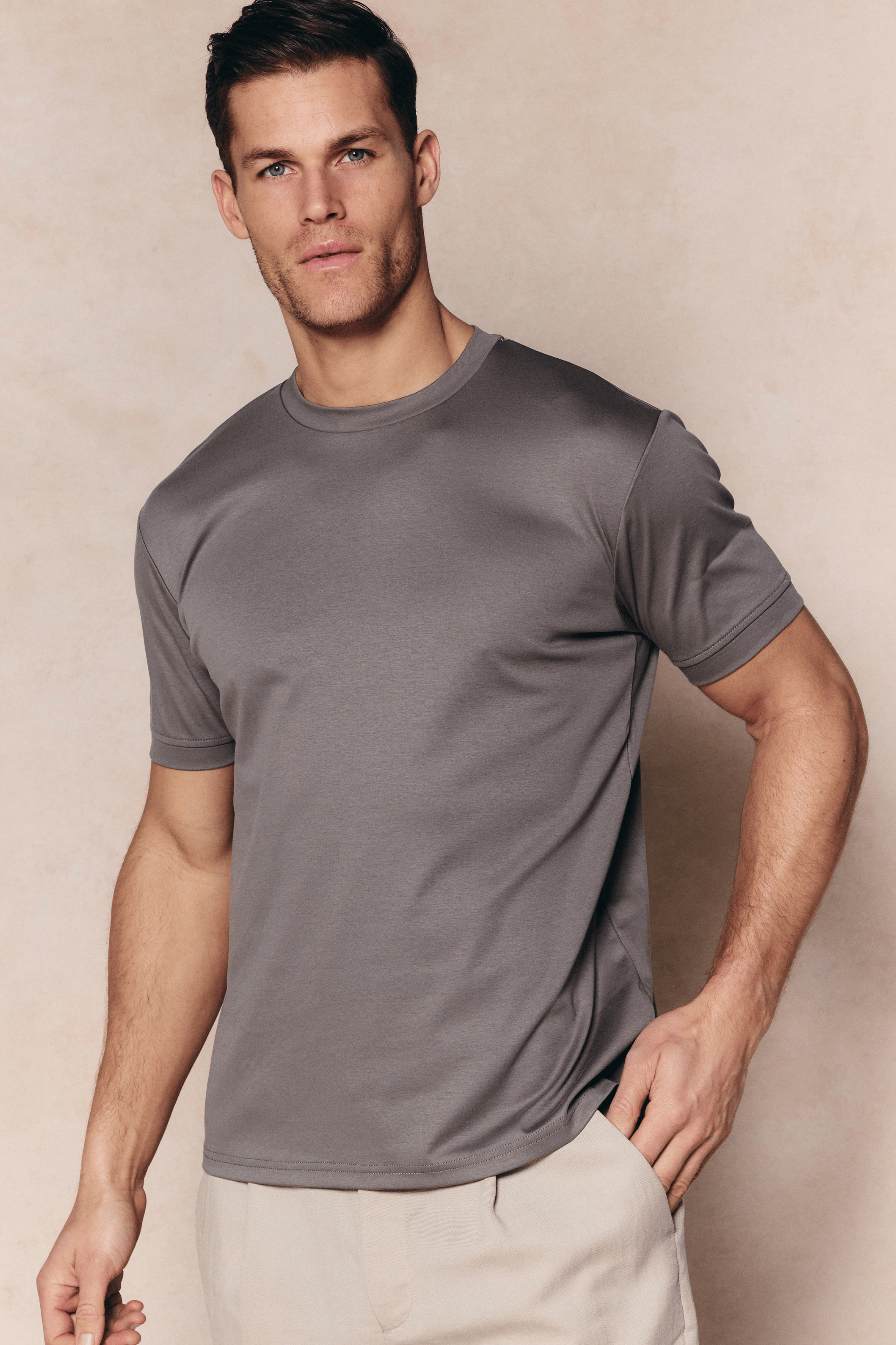 Luxe gemerceriseerd T-shirt - Paddestoel