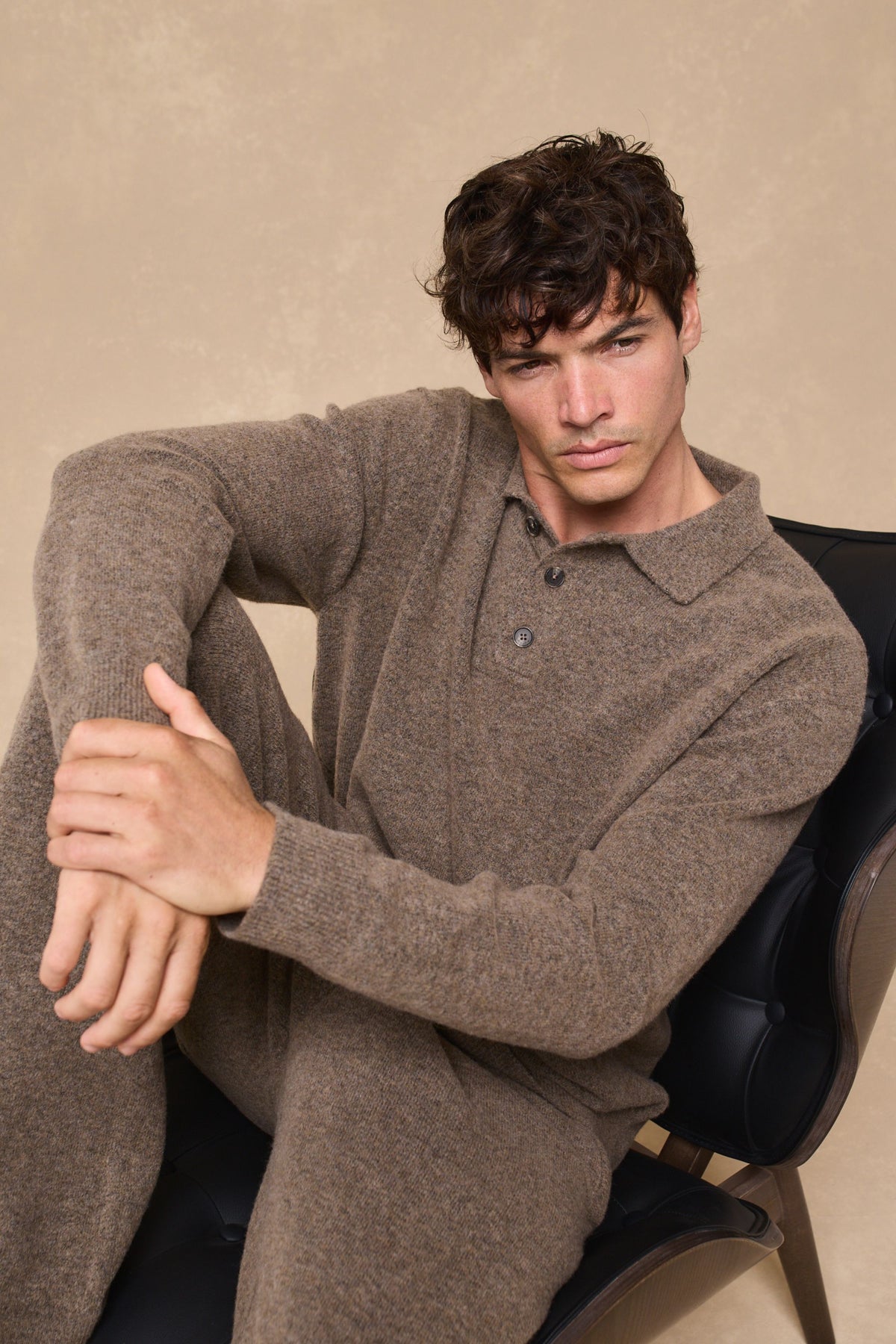 Otto Knitted Trousers - Brown Marl