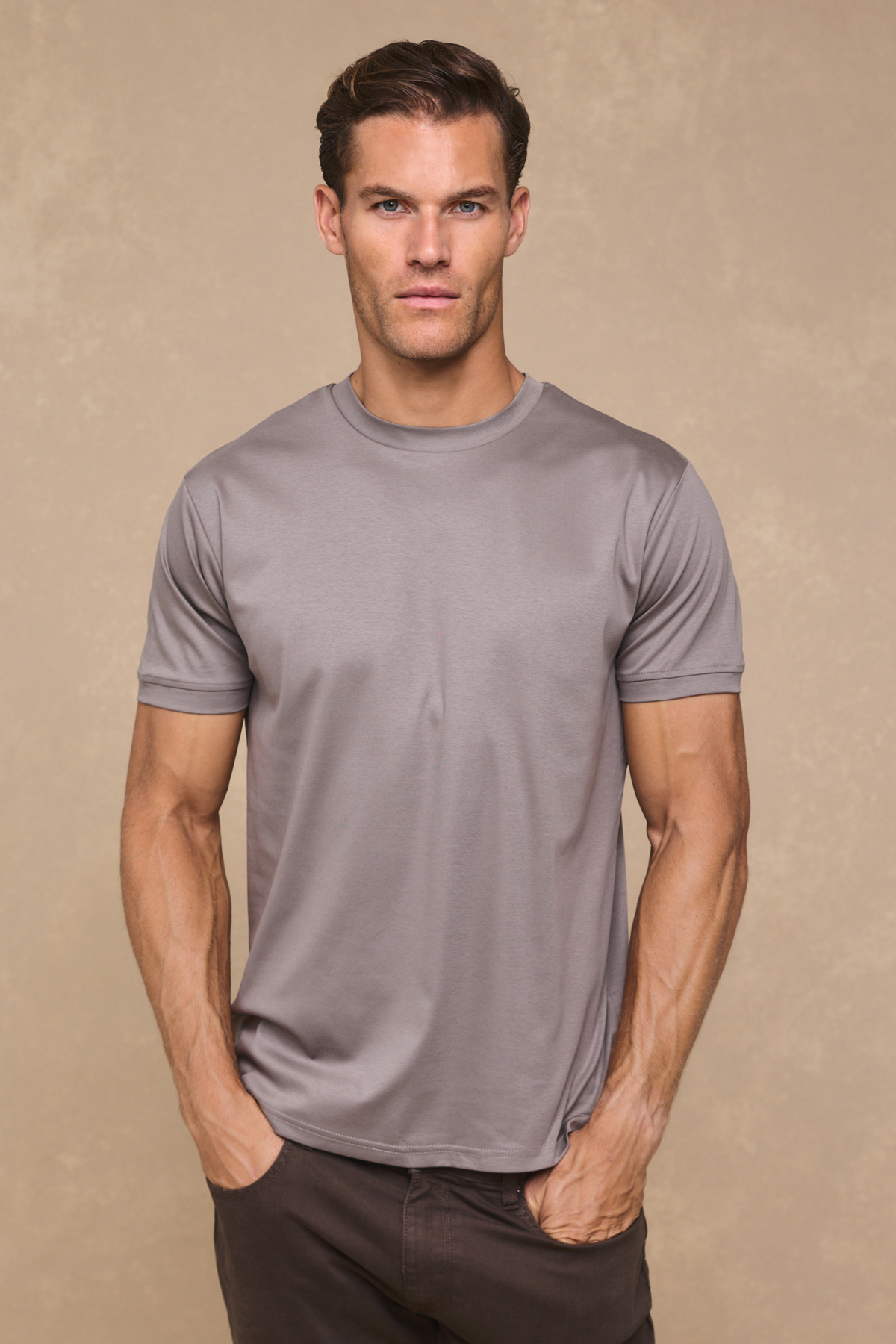 Luxe gemerceriseerd T-shirt - Paddestoel