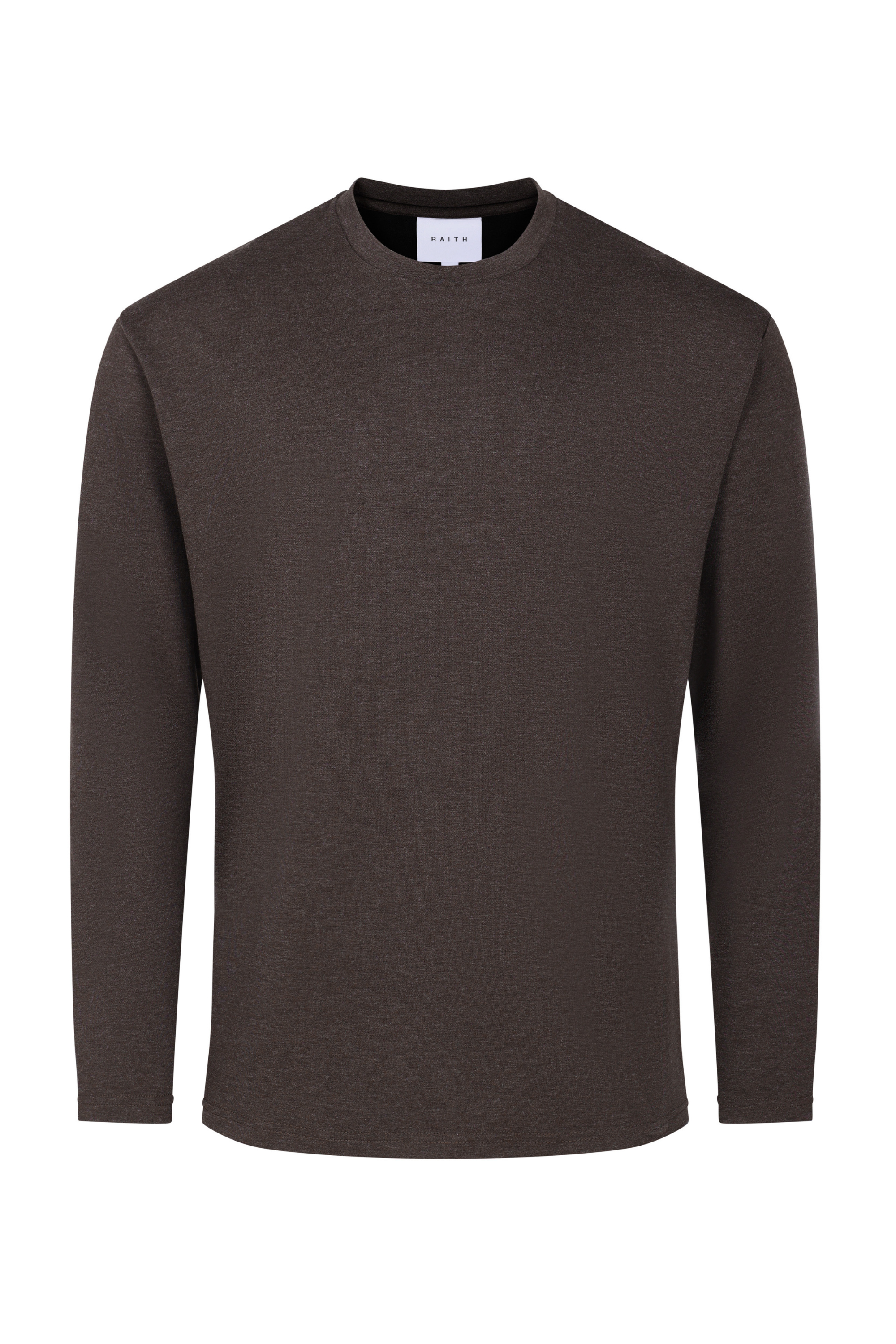 Long Sleeve Relaxed T-Shirt - Brown Marl