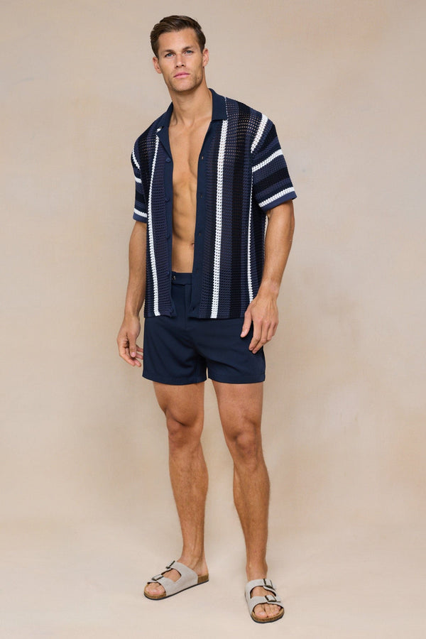 Dell'Amore gehaakt gebreid shirt - Marineblauw