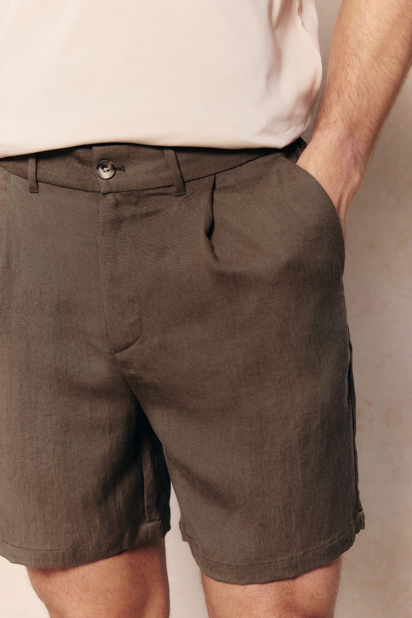 Caio Fluid Twill Short - Brown